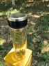 創(chuàng)洺廚雙層玻璃泡茶杯養(yǎng)生防漏過濾杯雙層玻璃杯泡茶杯定制水杯子耐 本色黑360ml(不銹鋼鋼蓋) 曬單實(shí)拍圖