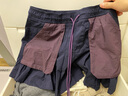UR春季新款女裝休閑拼接撞色口袋抽繩百褶短褲UYV650028 墨藍 S 曬單實(shí)拍圖