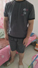 gxmy冰絲短袖T恤男士套裝圓領(lǐng)時(shí)尚國潮ins夏季薄款速干兩件套衣服男裝 禪悟灰T+灰褲【兩件套】 XL 【建議體重120-140斤】 曬單實(shí)拍圖