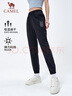 駱駝（CAMEL）速干運(yùn)動褲女透氣梭織束腳休閑褲子 J23BA6L6009 幻影黑 L 曬單實(shí)拍圖