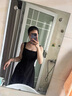 FOX.G新品連衣裙黑色裙子女衣服女裝夏季2025新款吊帶裙純欲長裙穿搭 黑色吊帶收腰連衣裙 L 【建議115-130斤】 曬單實拍圖