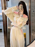 Jret春秋衛(wèi)衣女2025新款鹽系穿搭高級感氣質連帽衛(wèi)衣顯瘦套裝女 上衣+闊腿褲  M 曬單實拍圖
