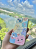 圣圖朗新款可愛小怪獸蘋果16promax手機殼iphone14高級感15pro掛繩12可愛女13卡通植絨硅膠8plus情侶全包 可愛五只怪獸撞色液態(tài)硅膠-【古董白】 iPhone 15 曬單實拍圖