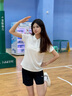 安踏運(yùn)動(dòng)套裝女夏季polo衫女短袖T恤短褲女速干冰絲寬松透氣休閑套裝 純凈白/黑 M 適合100-120斤 曬單實(shí)拍圖
