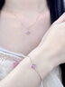 Grace Girl18K金甜心四葉草項鏈女粉貓眼彩金吊墜輕奢時(shí)尚送女友禮物 18K金四葉草套裝-A款 曬單實(shí)拍圖