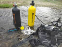 SNORKEL SHARK4L潛水下呼吸器氣瓶便攜式水肺娛樂(lè)打撈深浮潛全套裝備魚(yú)鰓氧氣罐 套餐1-黑色-氣瓶+雙肩背架+面鏡 曬單實(shí)拍圖