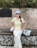 DGOV甜美氛圍感拼接假兩件辣妹夏季2025新款短袖T恤女顯瘦獨特上衣女 顯白黃【拼接撞色小衫】 S 建議90斤內 曬單實拍圖