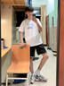 安踏（ANTA）短袖t恤男士夏季舒適透氣時(shí)尚大logo健身服跑步上衣運(yùn)動(dòng)服飾男 白藍(lán)色 【棉質(zhì)快干】 L 曬單實(shí)拍圖