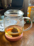Glasslock 玻璃茶杯耐熱水杯茶水分離過濾杯家用辦公室男女專用泡茶杯350ml 曬單實(shí)拍圖