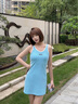 KAMA卡瑪運動(dòng)吊帶紅色裙子女夏季2025新款 性感上衣修身辣妹超顯瘦 藍色 S 曬單實(shí)拍圖