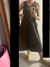 無印良品（MUJI）女式 易干 平紋 無袖連衣裙 女裝裙子長裙25年秋季新品 BC2NRC5A 棕色格紋 S （155/80A） 曬單實拍圖