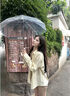 哈魯?shù)戏ㄊ近S色條紋襯衫女長袖上衣設(shè)計感開衫寬松防曬復(fù)古美式襯衣外套 黃色 M （90-105斤） 曬單實拍圖
