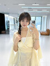 古典舞蹈服裝女飄逸紗衣身韻仙氣雪紡上衣演出表演服中國舞練功服 紫黃套裝+白色吊帶【領(lǐng)口帶珠子】 S 曬單實(shí)拍圖