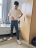 JEEP SPIRIT吉普牛仔褲男修身春夏季韓版小腳褲子男士休閑長(cháng)褲 藍灰 30 曬單實(shí)拍圖