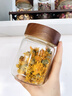 AILUKI日本玻璃花茶儲存罐食品級密封罐防潮茶葉透明收納罐子收納架廚房 350ml密封罐*6+6孔雙層收納架 曬單實拍圖