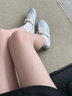 斯凱奇（Skechers）芭蕾德訓鞋2025夏季新款女鞋平底休閑鞋板鞋銀色板鞋低幫185324 曬單實拍圖