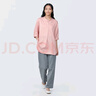 無印良品（MUJI）女式 粘纖混 五分袖束腰長上衣打底衫內(nèi)搭  BC2J6A4S 淺粉紅色 L (165/88A) 曬單實拍圖