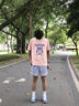 WHIM NASA短袖T恤男女夏季新款韓版潮流情侶圓領(lǐng)休閑青少年百搭寬松體恤衫 晴空粉 L 曬單實(shí)拍圖
