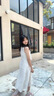 自巧【悅己小白裙】小個(gè)子斜裁白色連衣裙女夏2025夏新款無(wú)袖裙子 雅白色 S （3碼） 曬單實(shí)拍圖