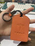藍盾鑰匙套Tesla特斯拉model3Y卡片modelx/s遙控丫鑰匙包翻毛皮 卡套【橙色+金屬方扣】翻毛皮 曬單實(shí)拍圖
