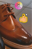 百麗/BELLE商場(chǎng)同款牛皮革男商務(wù)正裝皮鞋B3217CM0 啡色2 40  曬單實(shí)拍圖