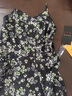 皮爾卡丹（pierre cardin）夏季新款時(shí)尚氣質(zhì)桑蠶絲吊帶連衣裙高碎花顯瘦高腰真絲裙子百搭 黑色 XL 曬單實(shí)拍圖