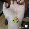 周大生黃金吊墜足金牡丹花吊墜項(xiàng)鏈典雅純金套鏈送老婆送媽媽生日禮物女 吊墜金重約1.6g（贈(zèng)金色銀鏈） 曬單實(shí)拍圖