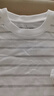 無(wú)印良品（MUJI）女式 條紋 圓領(lǐng)短袖T恤 上衣打底衫女款內(nèi)搭女裝女士 淺灰色條紋 M (160/84A) 曬單實(shí)拍圖