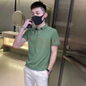 polo衫男韓版潮流夏季修身純色短袖2025新款潮牌簡約百搭翻領(lǐng)t恤 佐文森工廠店Y116黑色 2XL 【135-150斤】 曬單實(shí)拍圖