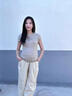 邦帛世孕婦褲春夏外穿闊腿褲無(wú)托腹不勒肚子薄款休閑寬松九分褲孕婦裝 杏色 均碼【適合80-110斤】 曬單實(shí)拍圖