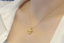 中國黃金（CHINA GOLD）黃金吊墜女足金蝴蝶結(jié)項(xiàng)鏈?zhǔn)罪椘呦η槿斯?jié)生日禮物送女友老婆愛人 京速達(dá)*輕版圓扣蝴蝶結(jié)吊墜 約0.3g【贈(zèng)銀鏈】 曬單實(shí)拍圖
