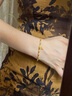 QMXD竹節(jié)手鏈男女仿沙金手鏈女士古法新中式考研上岸送老婆生日禮物 曬單實(shí)拍圖