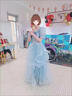 閃動(dòng)少女（SHANDONGSHAONV）藍(lán)色小晚禮服2025新款宴會(huì)感法式學(xué)生藝考小眾主持人蓬蓬裙 藍(lán)色中長(zhǎng) S 建議85-90斤 曬單實(shí)拍圖