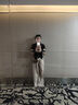 蕭遇（XIAOYU）2025春夏季新款休閑褲女士套裝中式國風鏤空盤扣闊腿兩件套長褲子 黑上衣+褲子 L   110-120斤 曬單實拍圖
