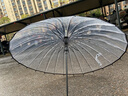 洽苒日本品質(zhì)透明雨傘長(zhǎng)柄女士手動(dòng)雙人白色大號(hào)加固加厚結(jié)實(shí)抗風(fēng)雨傘 透明白 16骨【加大加厚】16骨 曬單實(shí)拍圖