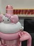 OQB德國HelloKitty水杯大容量夏天可愛冰霸杯女生高顏值吸管杯子 凱蒂貓專屬立體貼+清潔刷 650ml 曬單實拍圖