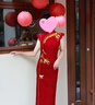 枝己紅色旗袍2025新款新中式新娘結婚禮服敬酒服訂婚回門(mén)服 D008 S 曬單實(shí)拍圖