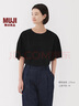 無印良品（MUJI）女式 涼感 短袖罩衫t恤上衣打底衫女款內(nèi)搭25年夏季女裝 涼感物語 黑色 M (160/84A) 曬單實(shí)拍圖