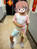 優(yōu)優(yōu)1點(diǎn)（Yoyo one）女童套裝兒童夏季冰絲網(wǎng)球速干訓練服女孩短袖跑步運動(dòng)裙子羽毛球 18807粉色+4357漸變 130 曬單實(shí)拍圖