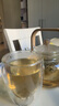 MARTIGUES 北歐家用玻璃杯雙層隔熱可愛水杯泡茶杯牛奶杯創(chuàng)意咖啡杯子 375ml雙層杯+1.8L三角壺+杯架+杯盤 6只 曬單實拍圖