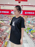 izzue IT像素貓咪短袖女純棉2025夏季新款圓領(lǐng)寬松休閑上衣時(shí)髦女T恤 曬單實(shí)拍圖