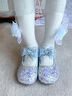 迪士尼艾莎公主秋季兒童公主鞋女童皮鞋魔術(shù)貼水晶亮片時(shí)裝表演鞋 藍色 30 曬單實(shí)拍圖