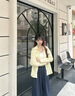 茵曼幸運(yùn)如意通勤府綢襯衫2025秋季女裝新款法式簡(jiǎn)約寬松長(zhǎng)袖襯衣 淺黃色 （領(lǐng)口有紐扣） S 曬單實(shí)拍圖