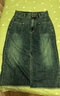 森馬（Semir）森柔|牛仔半身裙女夏季高腰開(kāi)叉毛邊長(cháng)裙做舊直筒裙103325120001 曬單實(shí)拍圖