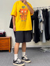 WASSUP官方店機器人復(fù)古簡約短袖T恤男女寬松休閑夏季重磅純棉圓領(lǐng)上衣 黃色 L 曬單實拍圖