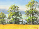 伯莎丹頓（BERTHA DENTON）新中式油畫(huà)田園風(fēng)光手繪麥田風(fēng)景辦公室掛畫(huà)沙發(fā)背景墻客廳裝飾畫(huà) 卓林雅金框 240*120 曬單實(shí)拍圖