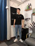 真維斯牛仔褲男士夏季薄款小腳彈力時尚舒適休閑褲美式潮流錐形褲子男 藍色 31 【建議125-135斤e 曬單實拍圖
