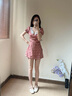 UNIFREE【25年夏款】美式復(fù)古學(xué)院風(fēng)時(shí)髦花邊領(lǐng)收腰格子連衣裙 紅色 XL 曬單實(shí)拍圖