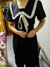 咚憬2025新款小黑裙系帶娃娃領(lǐng)連衣裙女學(xué)院風(fēng)奶甜裙子溫柔法式長(cháng)裙夏 黑色 M _建議90-100斤 曬單實(shí)拍圖
