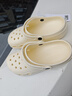 名創(chuàng)優(yōu)品（MINISO）洞洞鞋男女夏季外穿沙灘涼鞋防滑厚底踩屎感包頭涼拖鞋白色40-41 曬單實(shí)拍圖